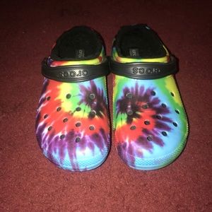 Tye dye crocs